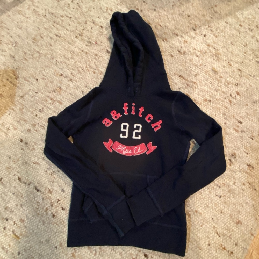 ABERCROMBIE NAVY BLUE HOODIE (SIZE: KIDS LARGE)